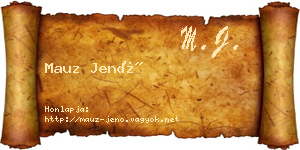 Mauz Jenő névjegykártya